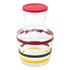 Vintage Red Lid Striped Decanter | The Hour Shop