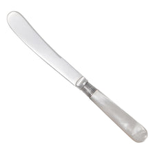 Vintage English Mother of Pearl Silver Plate Cheese Spreader Knife Left | The Hour Shop