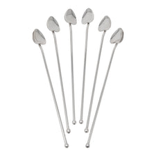 Vintage Italian PM Silver Plate Heart Shaped Sipper Straws | The Hour Shop