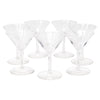 Vintage Small Etched Wheat Martini Glasses front | The Hour Shop