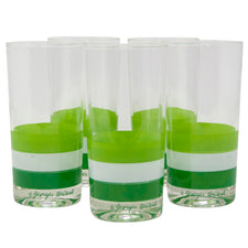 Vintage Georges Briard Green & White Collins Glasses Front | The Hour Shop