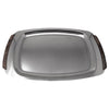 Vintage Wood Handle Brushed Chrome Tray Side | The Hour Shop