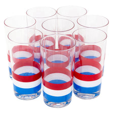 Georges Briard Red White & Blue Collins Glasses