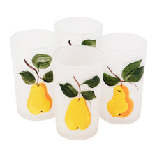 Vintage Mid Century Hand Painted Pears Glasses | The Hour Shop