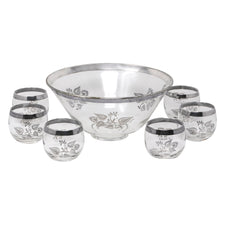 Vintage Georges Briard Silver Overlay Punch Bowl Set | The Hour Shop