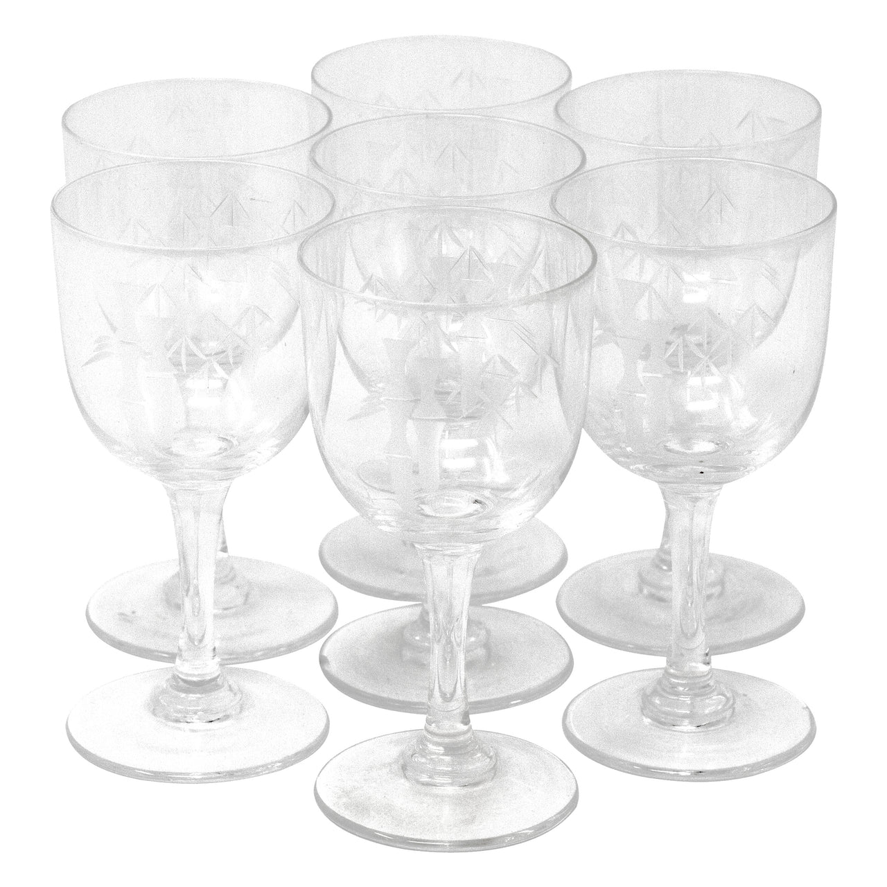 Vintage Mid Century Etched Bamboo Cordial Glasses | The Hour Shop