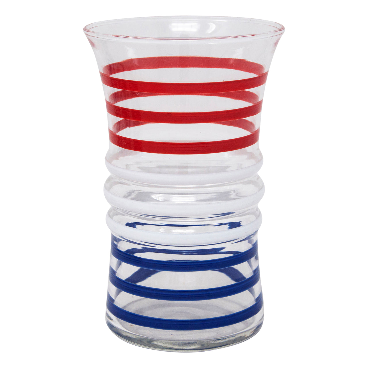 Vintage Red White and Blue Ridged Tumblers | The Hour Shop