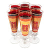 Vintage Libbey Red and Gold Pilsner Glasses Top | The Hour Shop