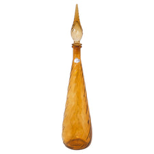 Vintage Italian Amber Swirl Tall Decanter | The Hour Shop