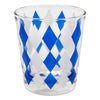 Vintage Blue & White Diamond Cocktail Shaker Set Rocks Glass | The Hour Shop