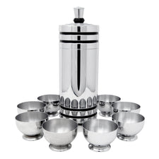 Vintage Chase Black Lines Gaiety Cocktail Shaker Set Front | The Hour Shop