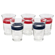 Vintage Red & Blue Rattan Small Footed Tumblers | The Hour Shop