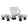 Vintage Morgantown Round Smoke Glass Cocktail Pitcher Set Front | The Hour Shop