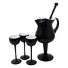 Vintage Black & White Cased Glass Footed Cocktail Pitcher Set | The Hour Shop