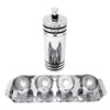 Vintage Chase Gaiety Chrome Black Lines Cocktail Shaker Set Top | The Hour Shop