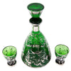 Vintage Italian Green & Sterling Decanter Set Top | The Hour Shop