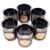 Vintage Georges Briard Gold and Black Shell Cocktail Set Glasses Top | The Hour Shop