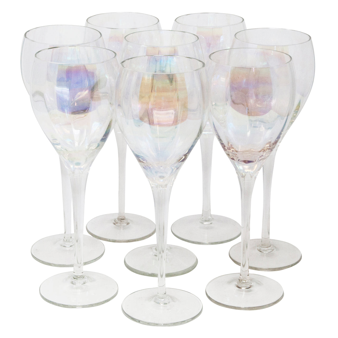 Paneled Iridescent Wine Glasses