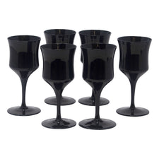 Vintage Mid Century Modern American Manor Small Black Wine Glasses | The Hour