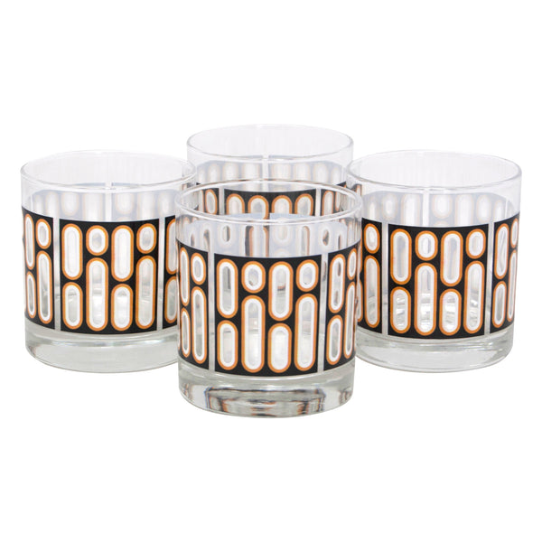 The Modern Home Bar Dots & Dashes Black Rocks Glass | The Hour Shop